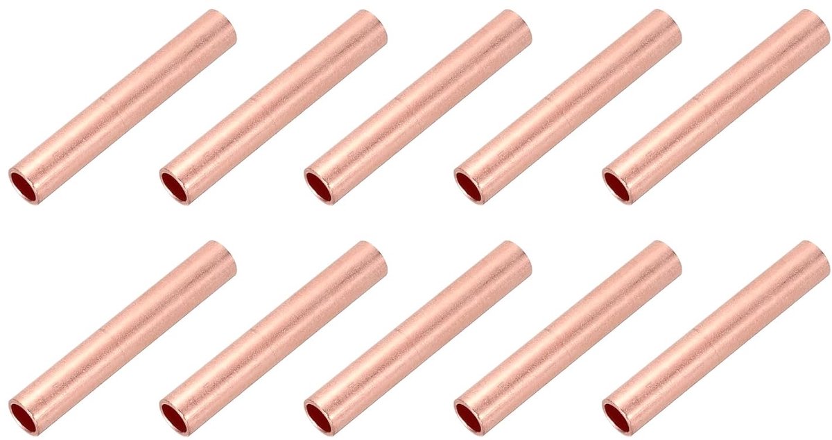 GT-16 5 AWG stekkers van rood koper, ongeïsoleerd, 10 stuks
