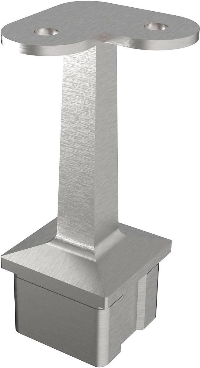 Roestvrij staal leuning 90 graden vierkante dragerplaat platte leuning pen stijve leuning profiel hoekpalen 40 x 40 x 2,0 buishouder leuning leuning
