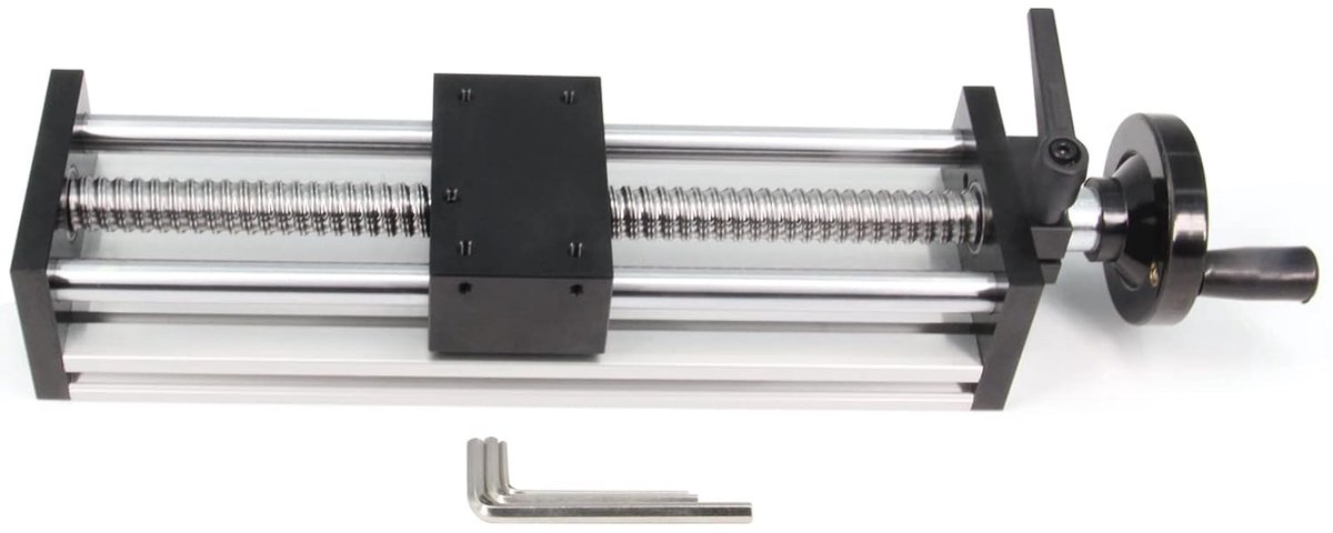 200 mm lange effectieve reis-dubbele optische as handmatige schuiftafel lineaire railgeleide kogelschroef SFU1605 met handwiel voor niet-standaard automatisering, CNC-apparatuur transformatie