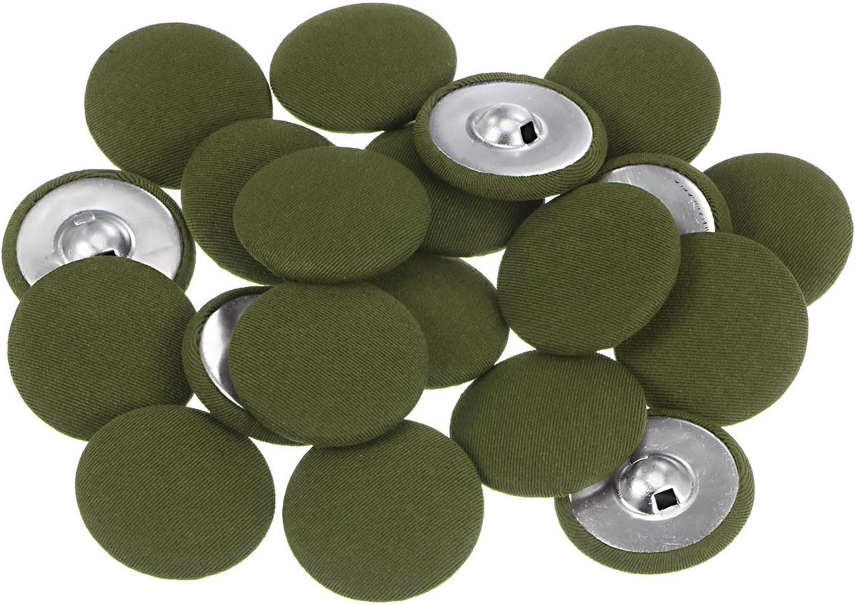 Knopen, 48 liter, 20 stuks, 30 mm, rond, metalen schacht, naaiknopen voor pakken, jurken, blouses, marinegroen