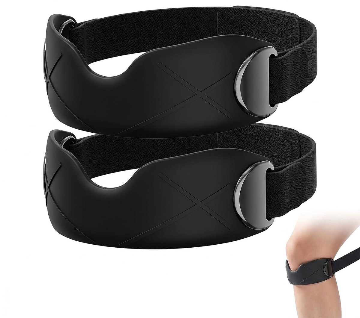 (1 paar) voor meniscus en banden, kniebandage, compressie voor heren en dames, gewrichtssteun voor hardlopen, gym, kniebuigingen en pijnverlichting, zwart