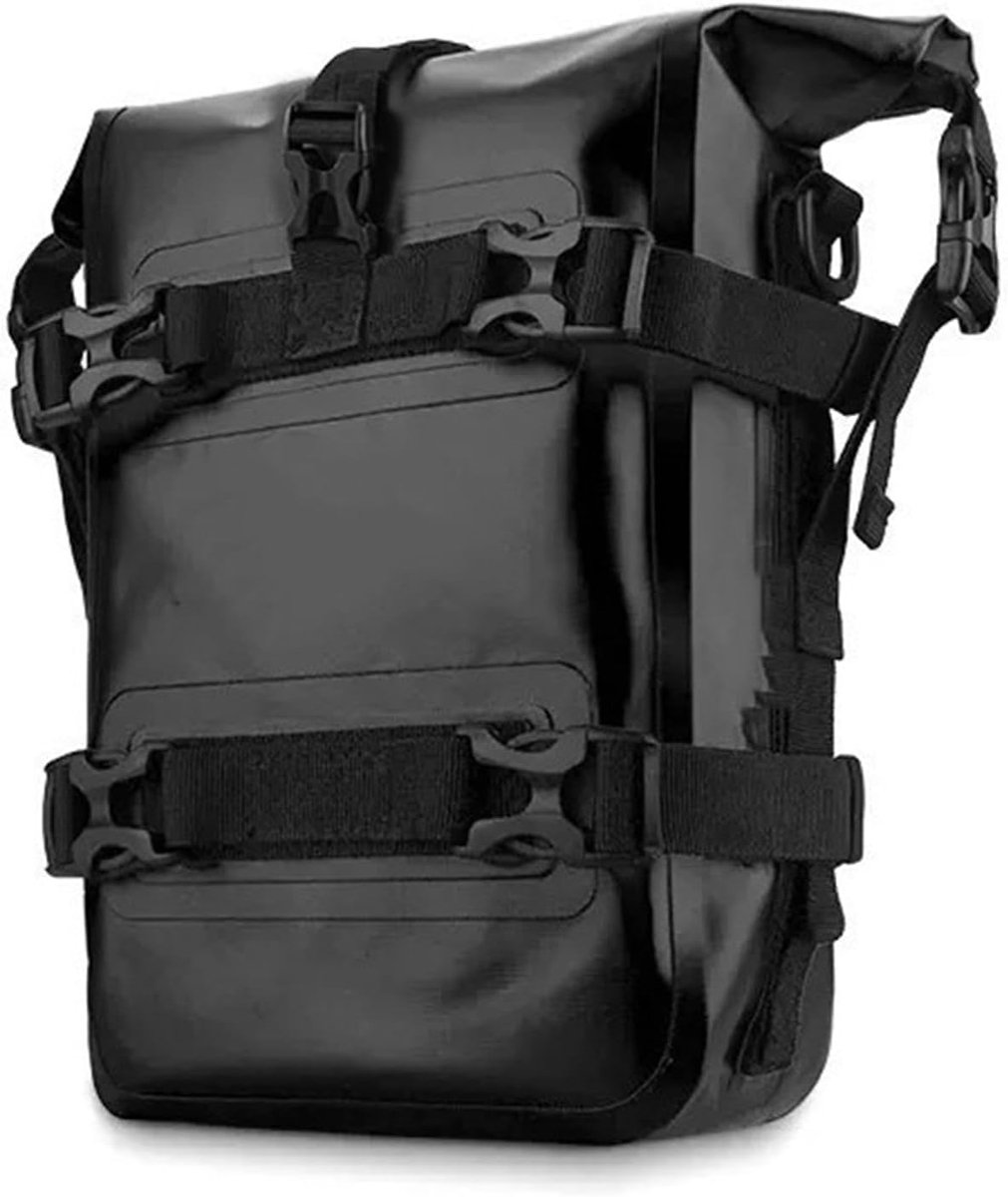 Crash Bar Bag Waterdichte 8L Motorbike Opslag Reisbagage voor ADV Sport Outdoor Rijden Wandelen Camping Duurzaam Rijuitrusting met Verstelbare Riemen Schouderriem (1 Pack - Zwart)