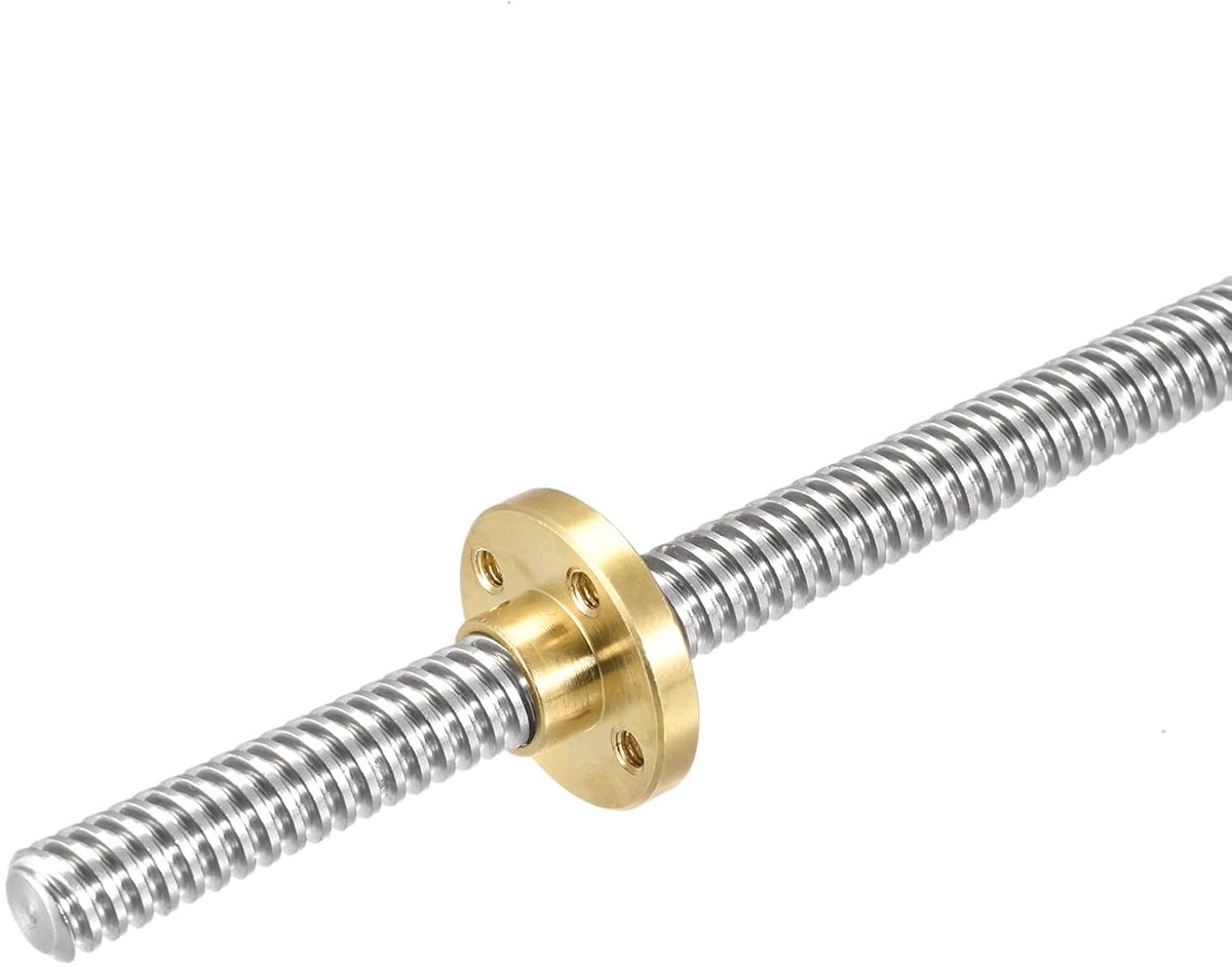 350 mm volledige schroefdraad stang T8 x 4 mm schroef met messing moer kit voor 3D-printer, CNC-machine