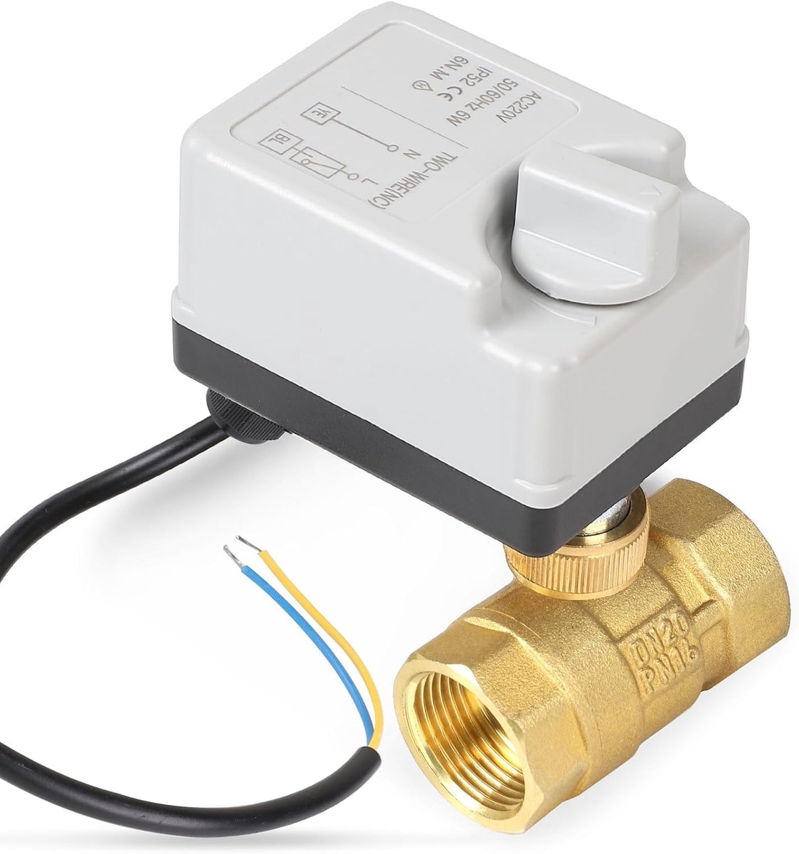 2-weg motorkogelkraan met handmatige functie, DN20 3/4 inch AC220V zoneventiel, kogelventiel, elektrisch 2-draads ventiel, waterventiel, elektrisch motorventiel