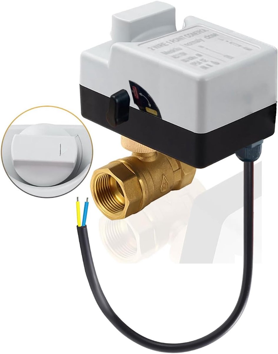 AC220V met handmatige functie, 3/4 inch DN20 kogelventiel, elektrisch, 2 draden motorkogelkraan, zoneventiel, elektrisch