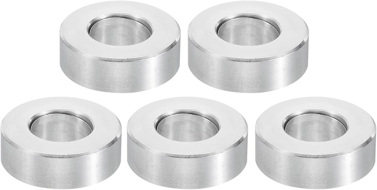 M12 Aluminium Spacers, 5 Stks Metalen Spacer Aluminium 12.5mm ID x 24mm OD x 8mm L Aluminium Spacer Schroef Standoff Ronde voor 1/2 "of M12 Schroefbouten