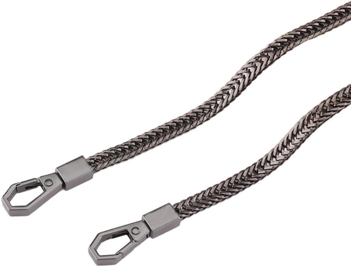 schouderriem, reserveketting voor handtassen, 40-120 cm, tasriem met karabijnhaak, slangenketting, schouderriem voor schoudertas, portemonnee, doe-het-zelf tasaccessoires, 100 cm, zwart