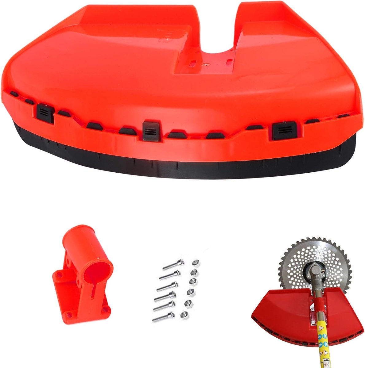 Bescherming voor bosmaaier, beschermdeksel voor bosmaaier, vervangbaar beschermdeksel voor bosmaaier, met 2 schroeven, voor bosmaaiers met een diameter van 26 mm
