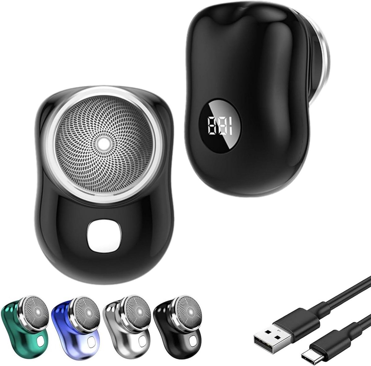 Elektrisch Scheerapparaat - Mini Scheerapparaat Pocket Razor - Snel Scheren - Turbo Roterende Bladen - 110 Gram - Zwart