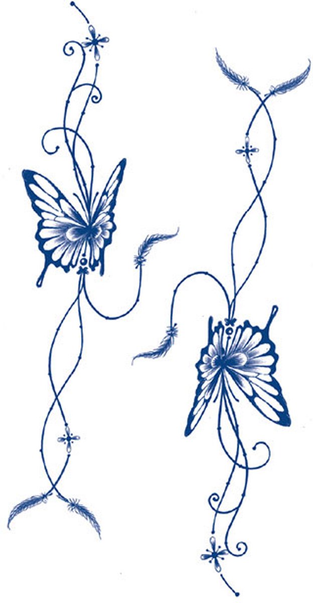 Tijdelijke tattoo Floral Winged Pair 2 weken