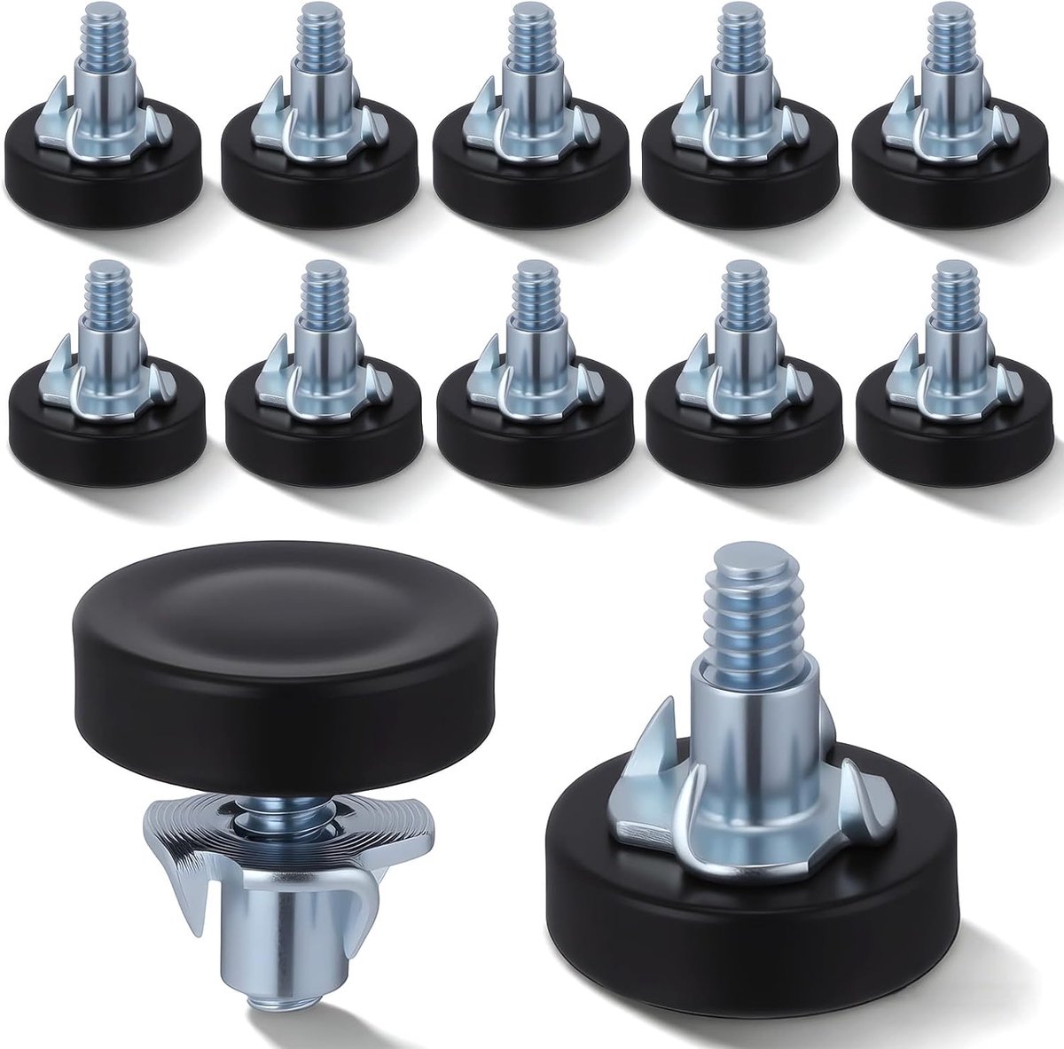 Draadnivelleringsvoeten 1/4 inch - 12 stuks verstelbaar - zwart ijzer - stabiliteit voor meubels - ShopVlot