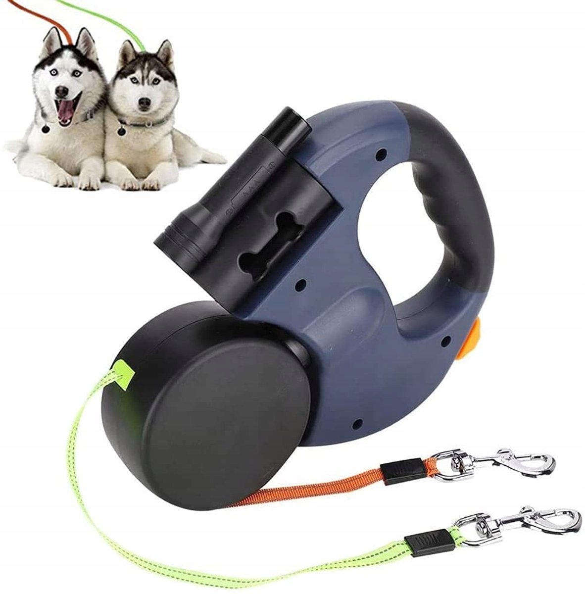 Automatische Hondenriem 3m tot 10kg met LED & Afvalzakhouder