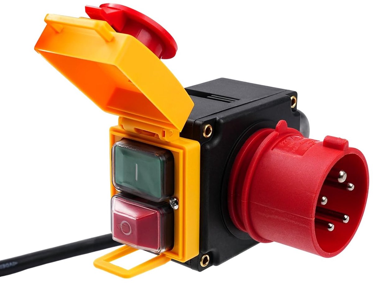 Machine schakelaar 400 VAC - CEE stekker 3 fase - IP54 waterdicht - Voor motorbescherming - ShopVlot