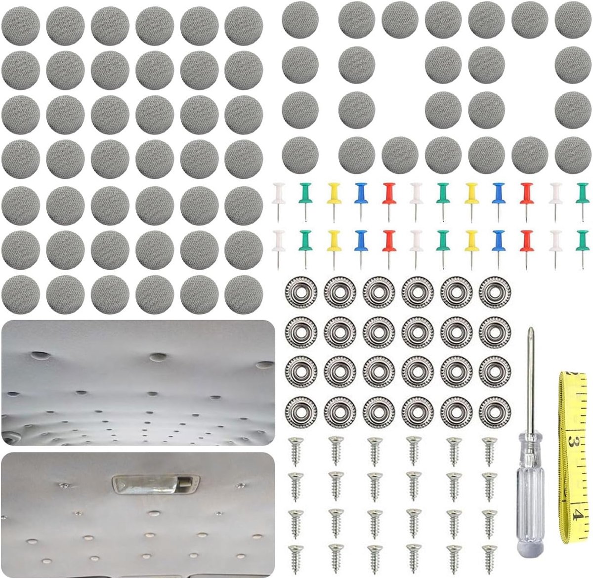 Auto dakreparatie set 100-delig - universeel met gekleurde spijkers - inclusief schroevendraaier en meetlint - ShopVlot