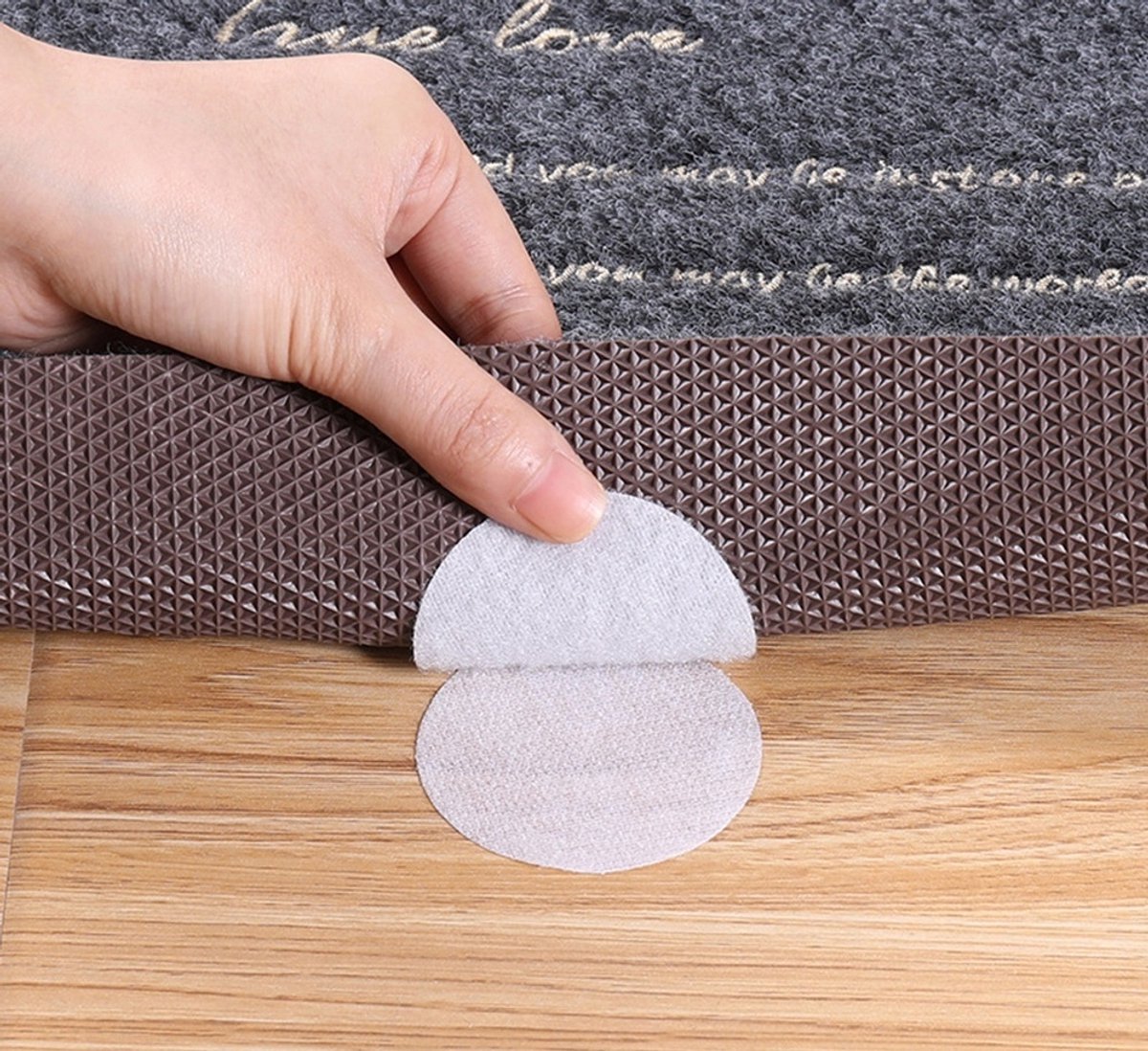 Zelfklevende Klittenband Pads - Antislip voor Tapijt, Tafelkleed & Meubels