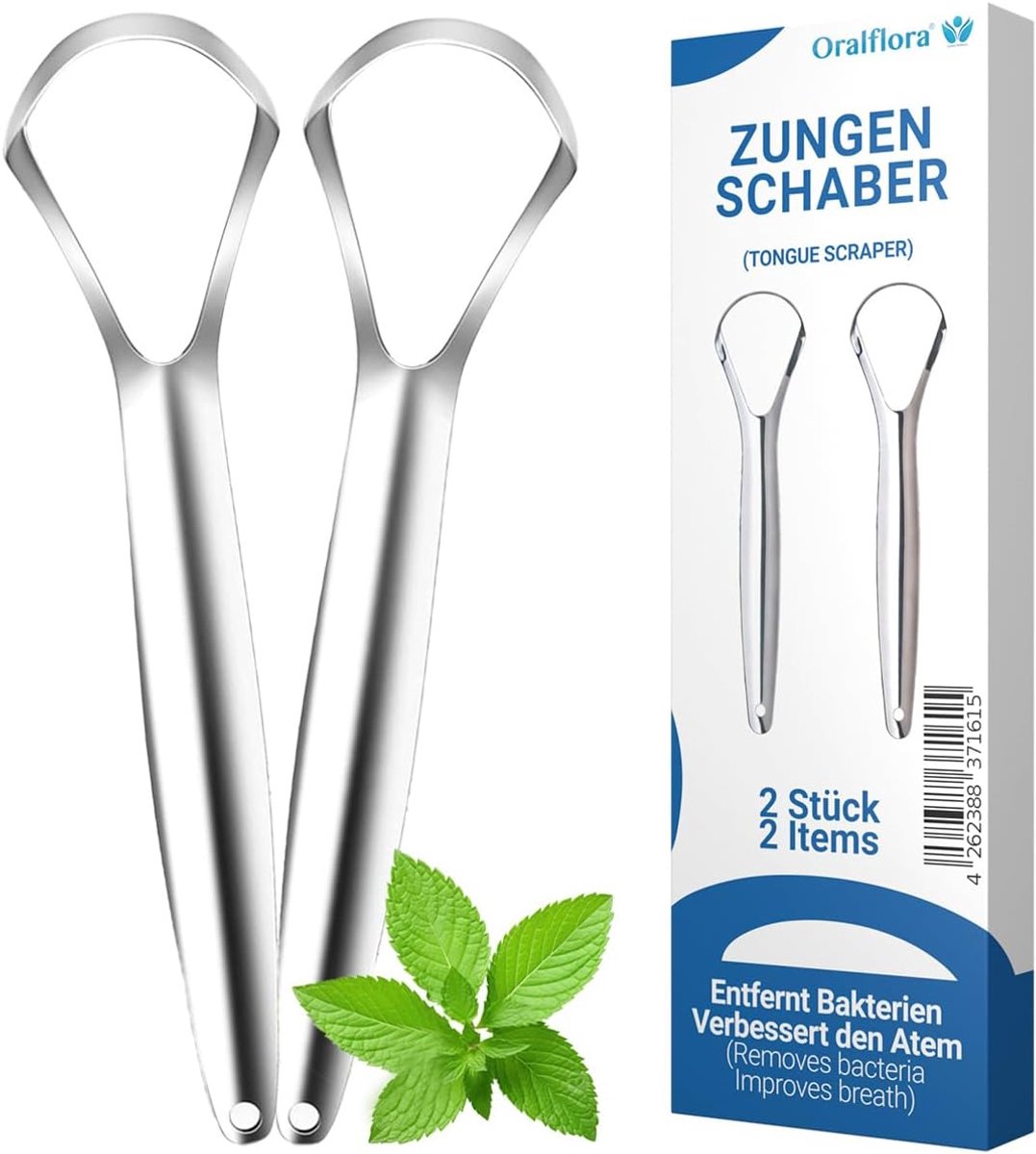 Tongschraper set van 2 - 100% chirurgisch roestvrij staal - vermindert slechte adem - verbetert mondhygiëne - ShopVlot