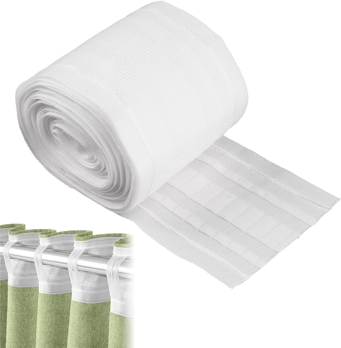 Gordijntape 6M×8.5cm - Universele Pleat Tape - Duurzaam Polyester - Geschikt voor Gordijnhaken - ShopVlot