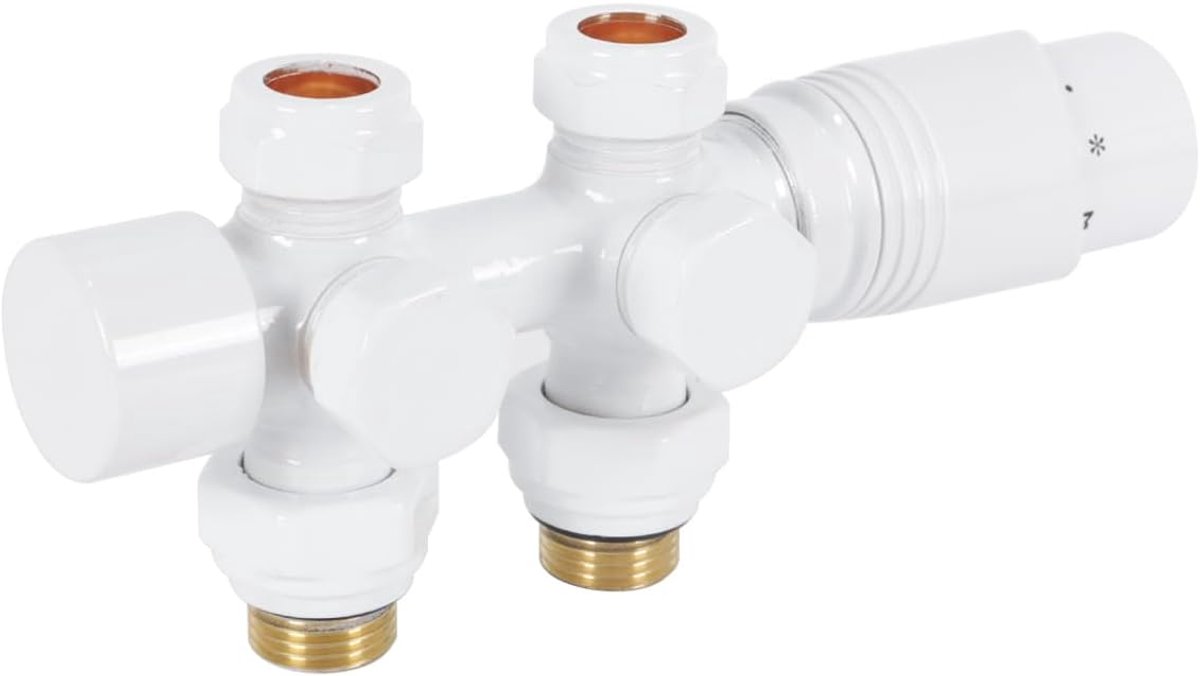 Radiatorventiel met Thermostaat - 50mm Aansluiting - Messing Chroom - Eenvoudige installatie - ShopVlot