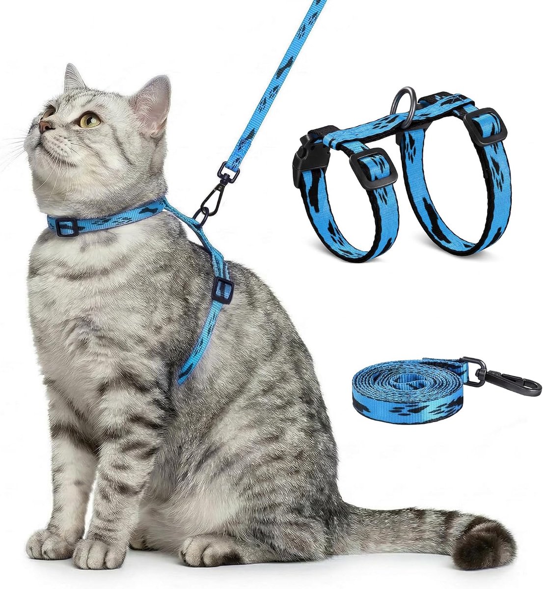 Kat harnas verstelbaar - lichtgewicht en zacht - comfortabel voor buiten - ideaal voor kittens en katten - ShopVlot