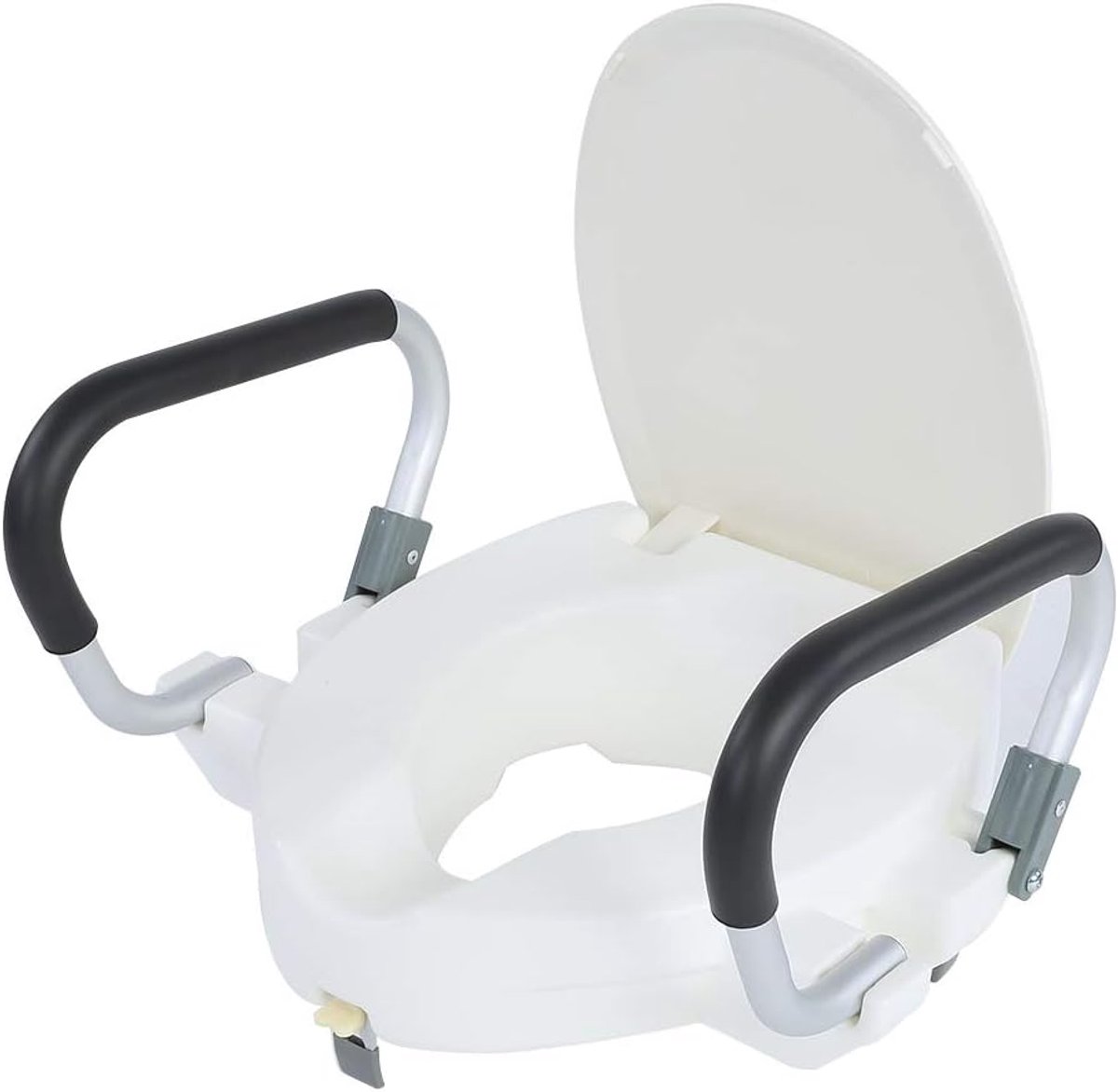 Verhoogd toiletzitje 10cm - met handgrepen - afneembare kussens - ideaal voor ouderen en zwangere vrouwen - ShopVlot