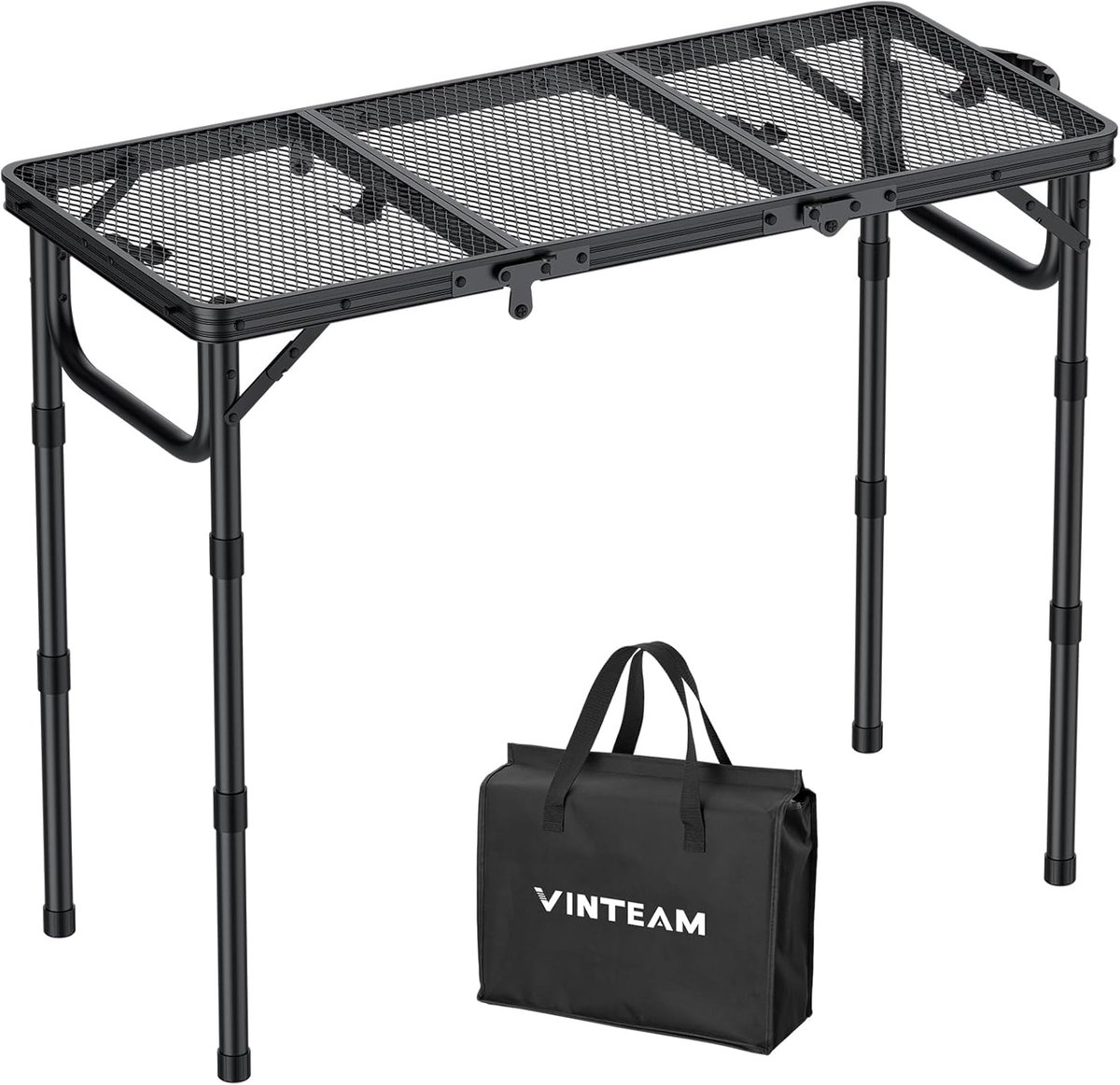 Campingtafel 87 x 40 cm - vouwbaar - 3-voudig hoogte verstelbaar - ideaal voor BBQ - ShopVlot