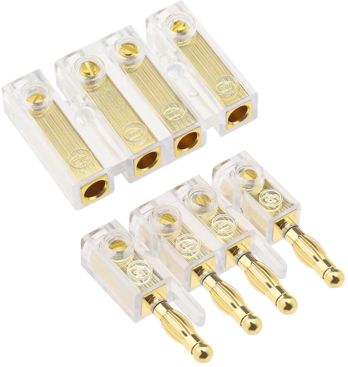 Banana Plug 4-Weg 4mm/4.5mm - Verguld Hoogwaardige Aansluiting - Ideaal voor Spelers en Subwoofers - ShopVlot