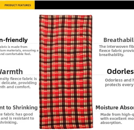 Draagbare Slaapzak Voering - Reislaken Fleece - Kamperen en Reizen - Dubbelzijdig Fleece - 16 x 30 cm - Koffie Plaid — afbeelding 4