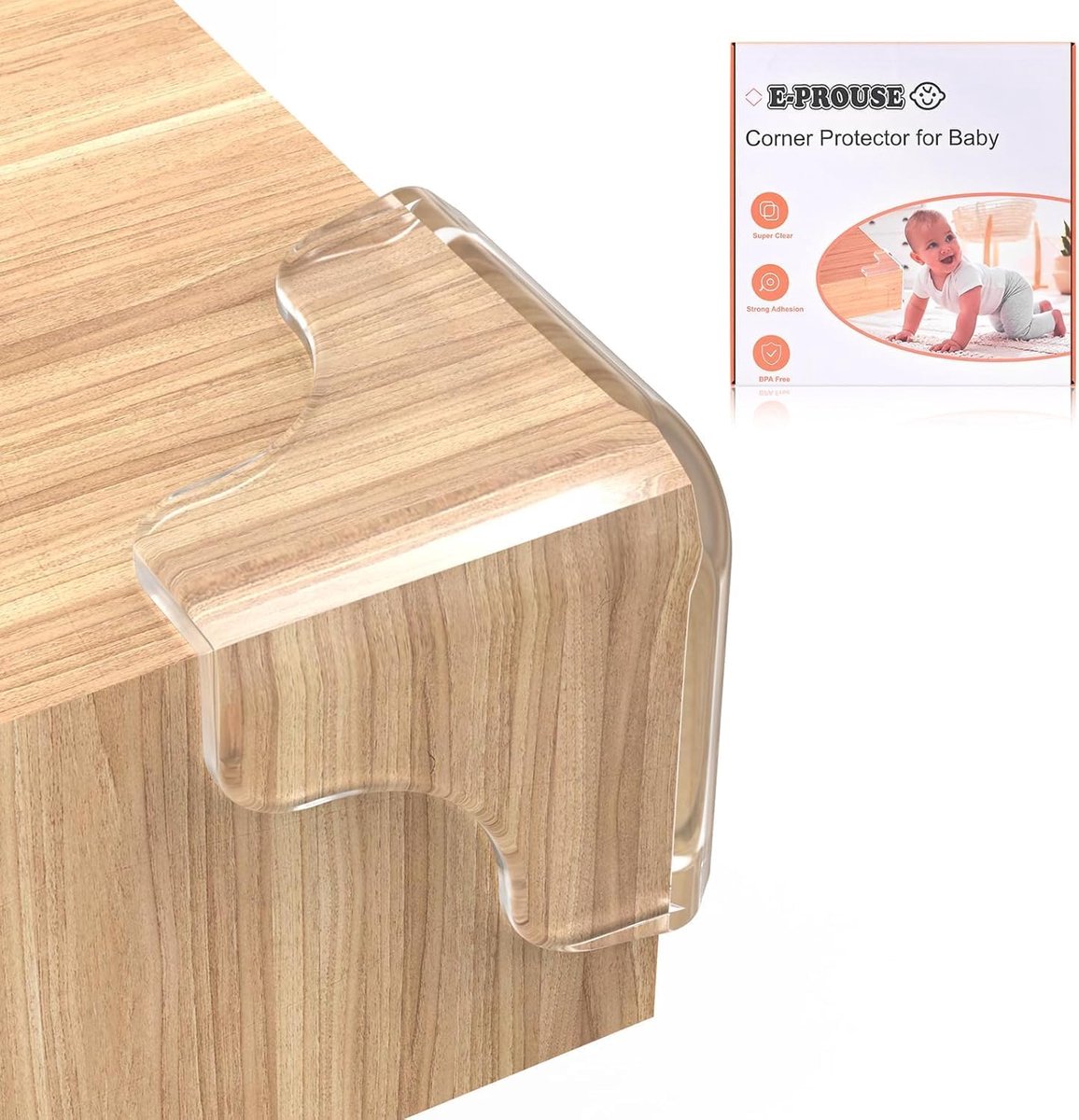 SnelShoppen - Table Corner Protectors voor Kinderen, 8 Stuks Vooraf Geplakte Baby Veiligheid Hoekbeschermers met Sterke Lijm, Veilig voor Kinderen, Pe
