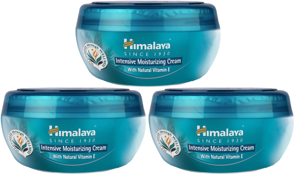 Himalaya Intensief Hydraterende Crème - Dagcrème & Lichaamscrème - Droge Huid - Vitamine E - 3 x 150 ml Voordeelverpakking