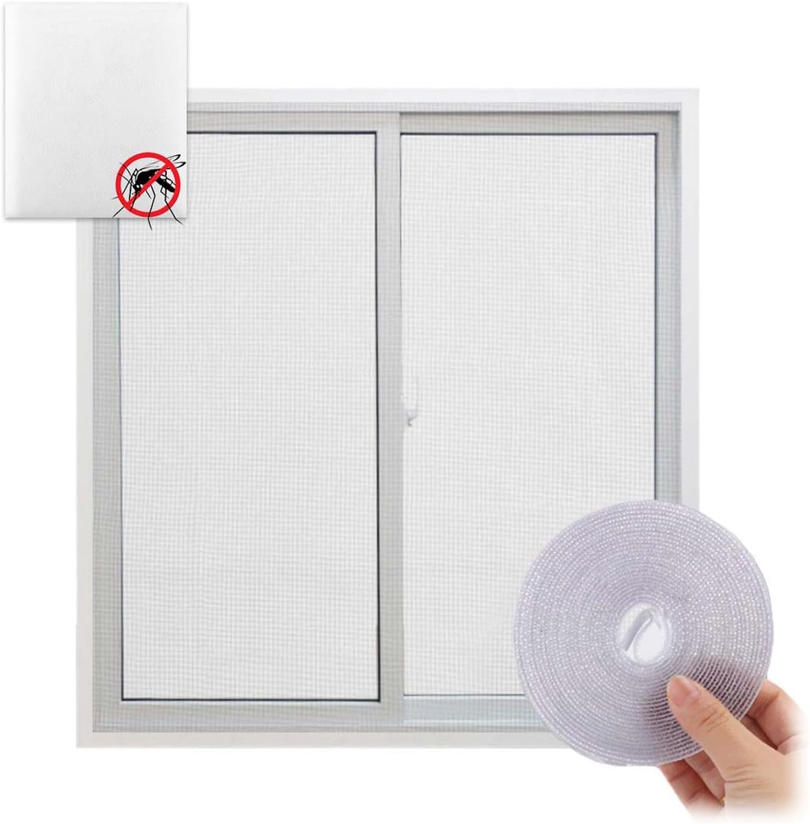 Vliegengaas voor ramen 150 x 200 cm - zelfklevend net - eenvoudig te monteren - bescherming tegen insecten - ShopVlot