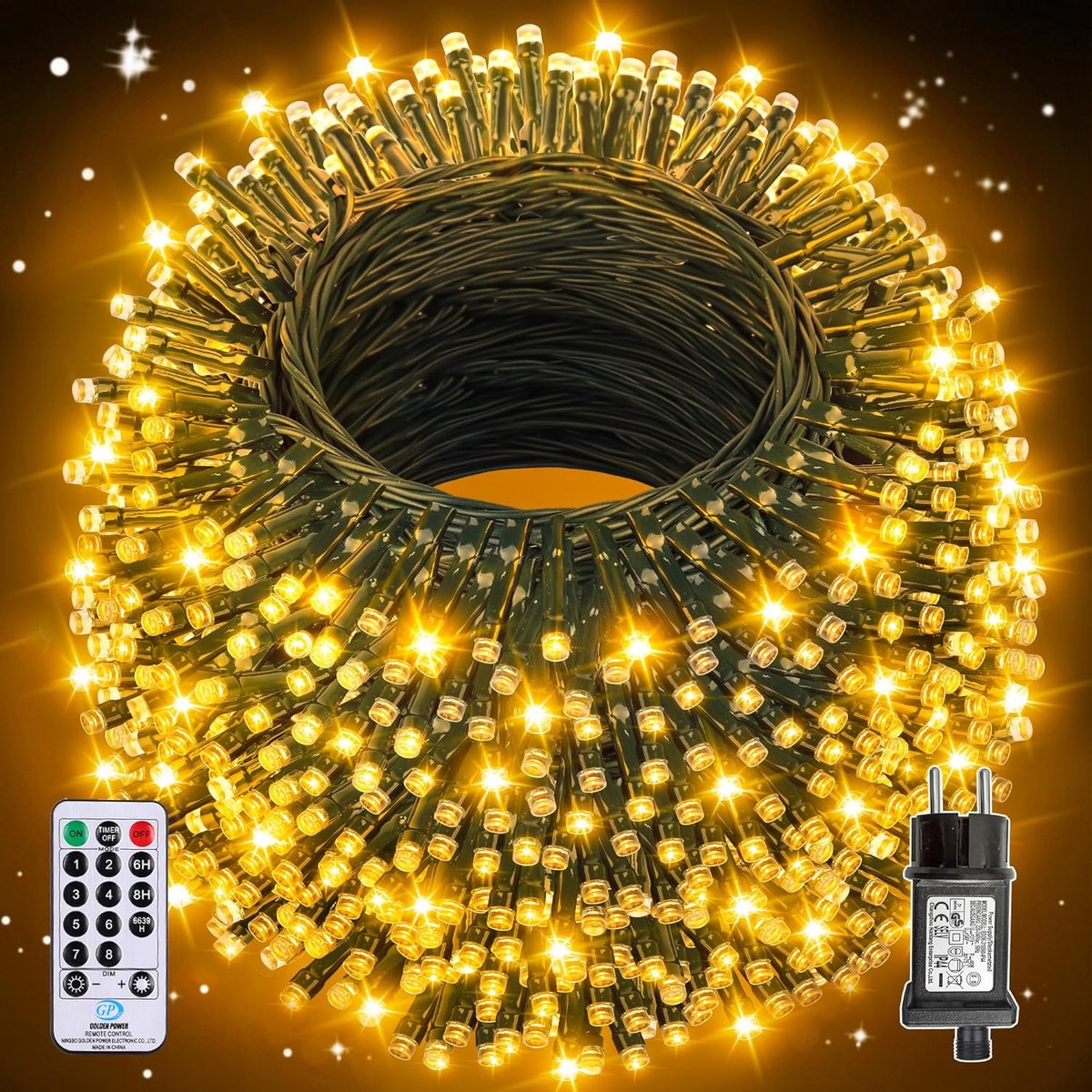 Feestverlichting 600 LED - Warm wit - Waterdicht IP44 - Perfect voor kerstdecoratie - ShopVlot