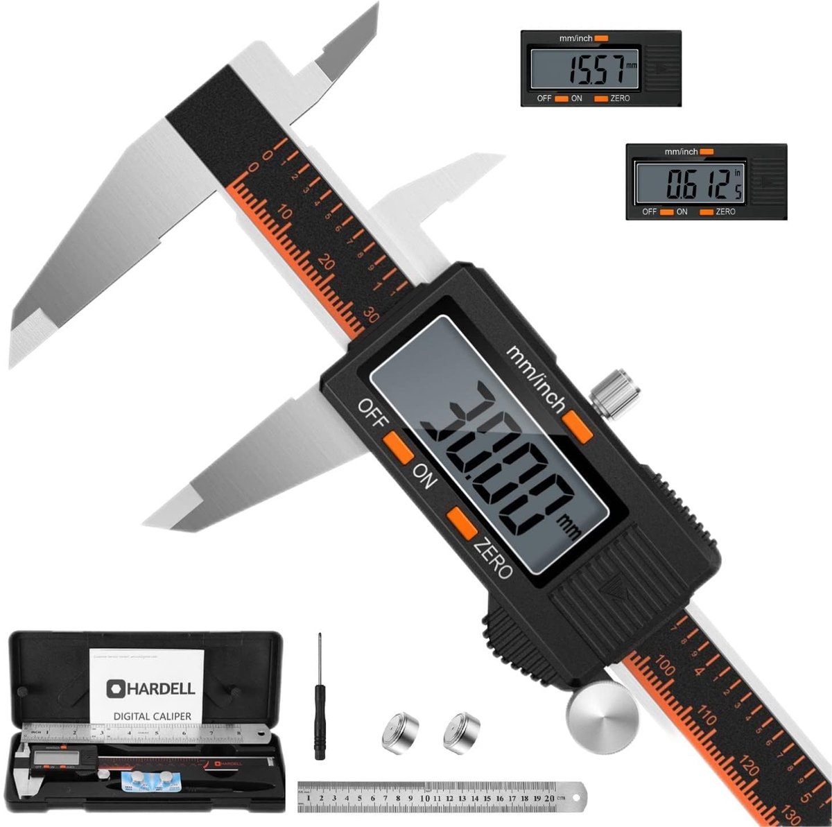Digitale schuifmaat 150 mm - roestvrij staal - LCD-display - nauwkeurigheid 0.01 mm - ShopVlot