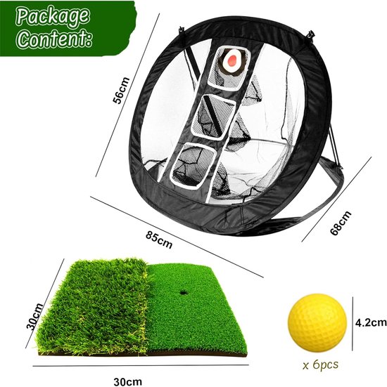 Golf Chipping Net - Oefennet voor Chippen & Wedge Training - Inclusief Oefenballen en Slagmat - Draagbaar van GOLF — afbeelding 3