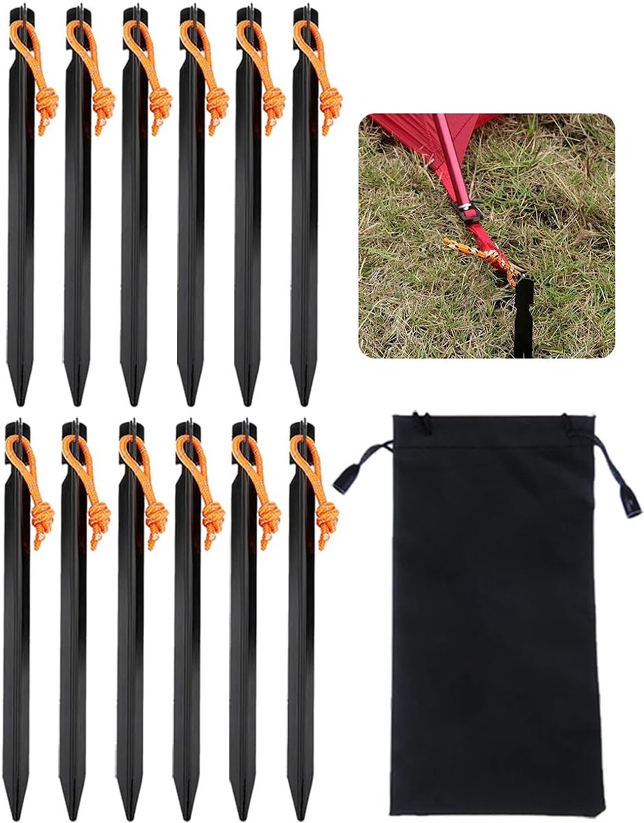 Tentsteken 18 cm - lichtgewicht aluminium - Y-vormige design - stevig grip voor tenten - ShopVlot