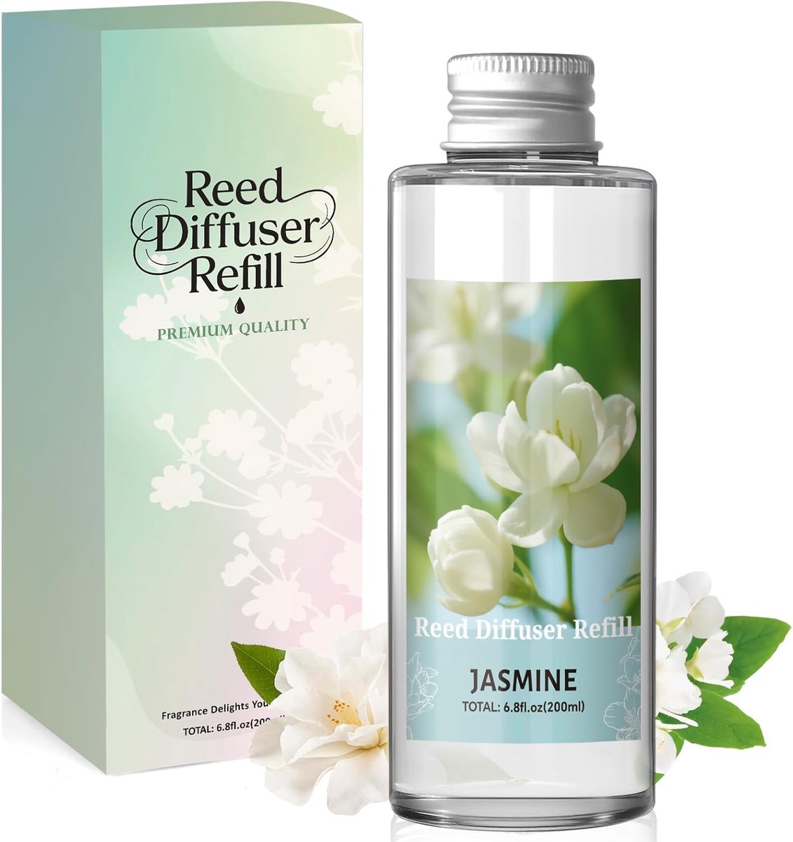 Luchtverfrisser navulling 200 ml - Jasmijn geur - Langdurige geurverspreiding - Voor een aangename sfeer - ShopVlot