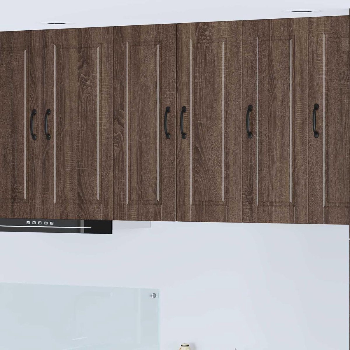 Wandkeukenkast 2 stuks - Muurkast Keuken - Keuken Organiseren - Met 6 planken - 30x31x80 cm - Bruin eiken