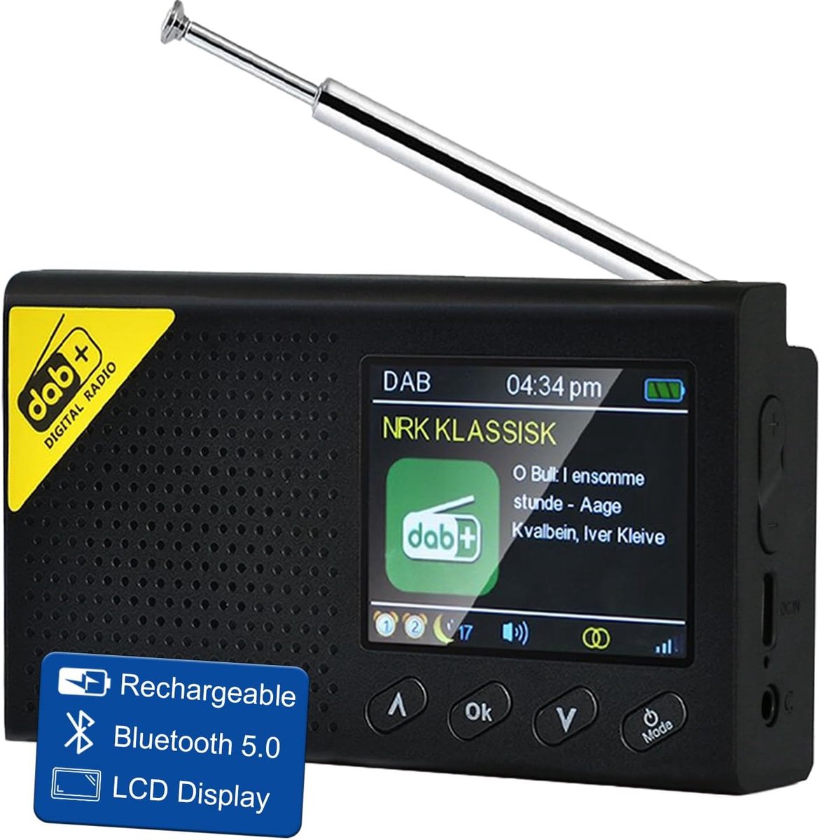 DAB Portable Radio - DAB+/FM - 2.4 Inch Kleurendisplay - Luister overal naar je favoriete muziek - ShopVlot