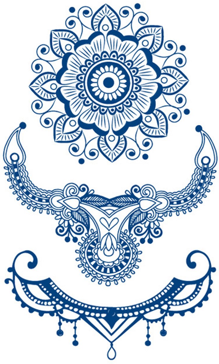 Tijdelijke tattoo Mandala been 2 weken