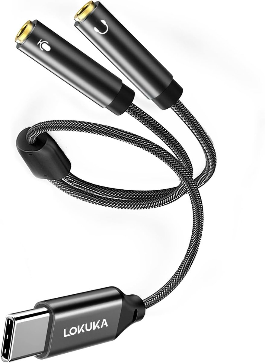USB-C naar TRS 3,5 mm hoofdtelefoon- en microfoonsplitter - type-C audio-adapter - ShopVlot