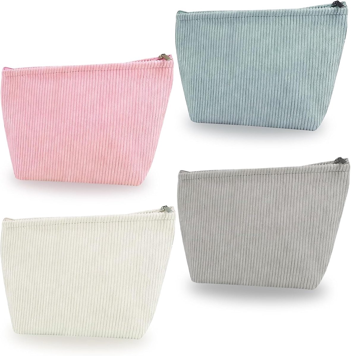 Cosmetic tassen 4 stuks - kleine make-up tassen - zachte stof - ideaal voor onderweg - ShopVlot