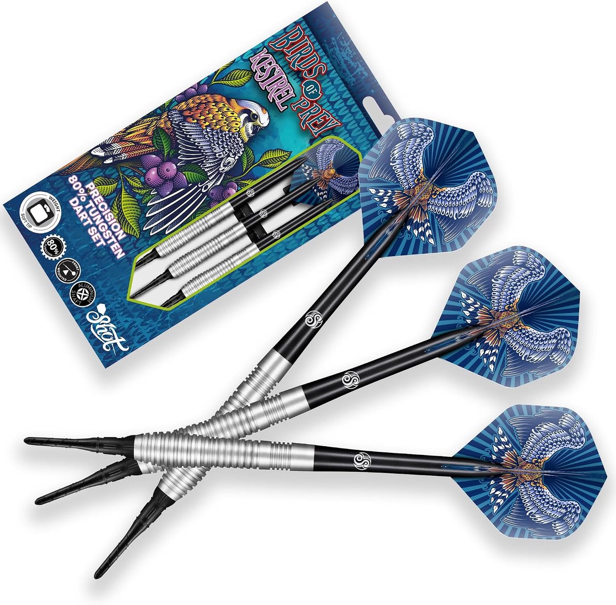 Soft tip darts 18 gram - 80% tungsten - professionele dart set - perfect voor toernooien - ShopVlot
