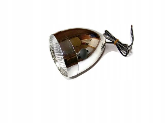 Retro Fietsvoorlicht 3 LED op naafdynamo, chroom — afbeelding 2