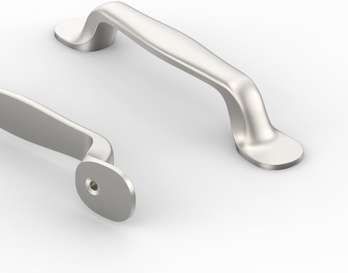 Meubelhandgrepen 96mm - geborsteld nikkel - duurzame zinklegering - perfect voor keukenlades - ShopVlot