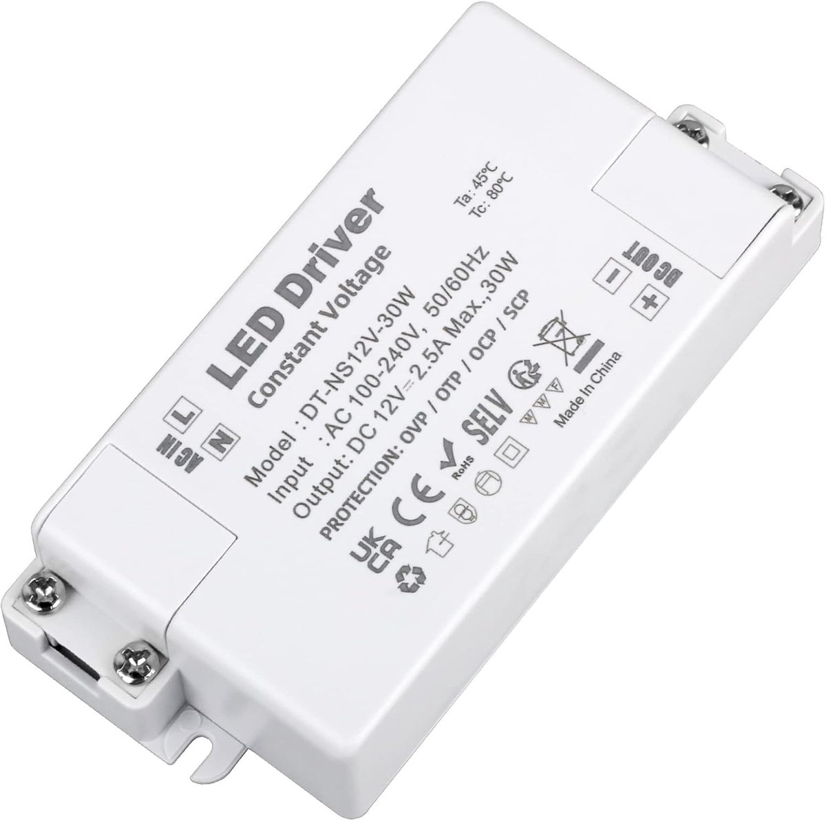 LED Driver 12V 2.5A 30W - Compact ontwerp - IP44 bescherming - Geschikt voor CCTV en verlichting - ShopVlot