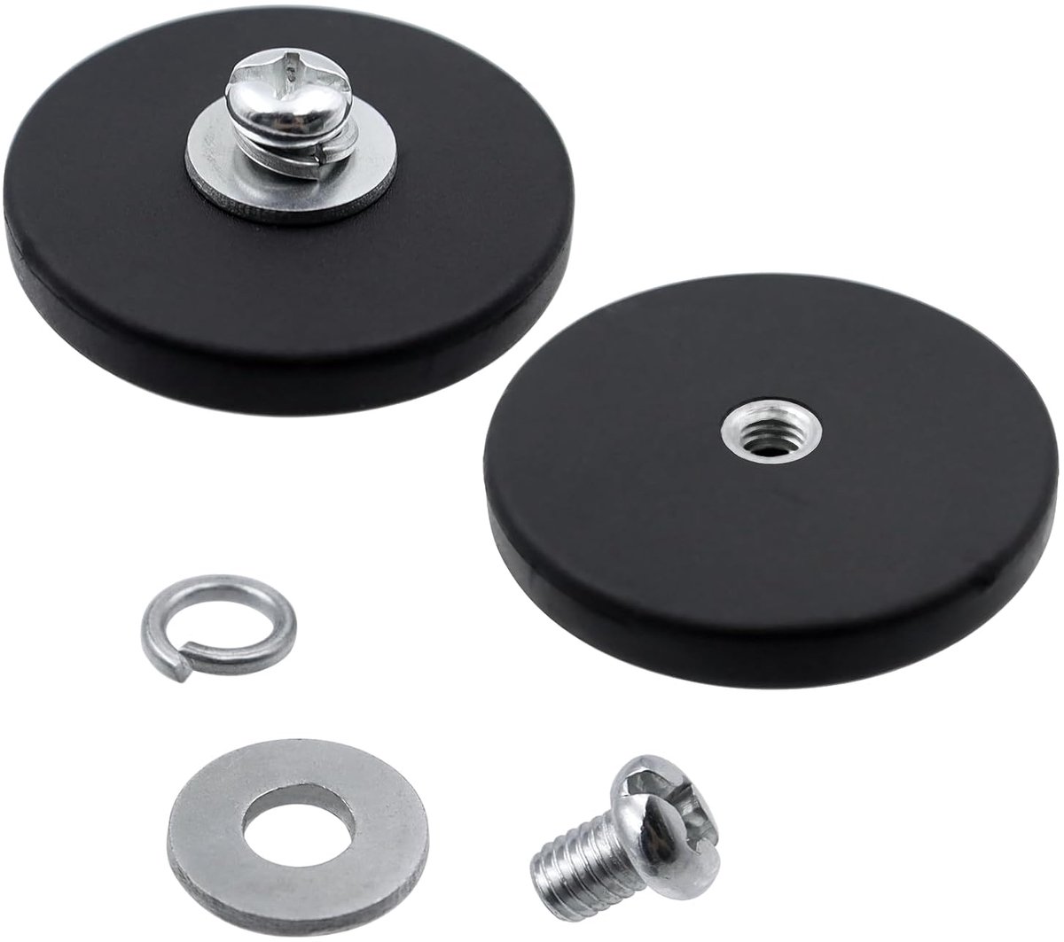 Rubberen magneten 43 mm - sterke neodymium - M6 schroefdraad - ideaal voor lichte bevestigingen - ShopVlot