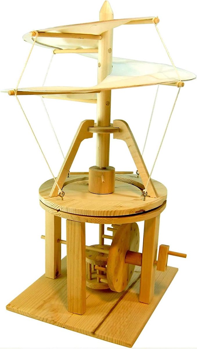 Houten bouwpakket Leonardo Da Vinci helicopter - Constructiekit - Inclusief lijm en instructies - ShopVlot