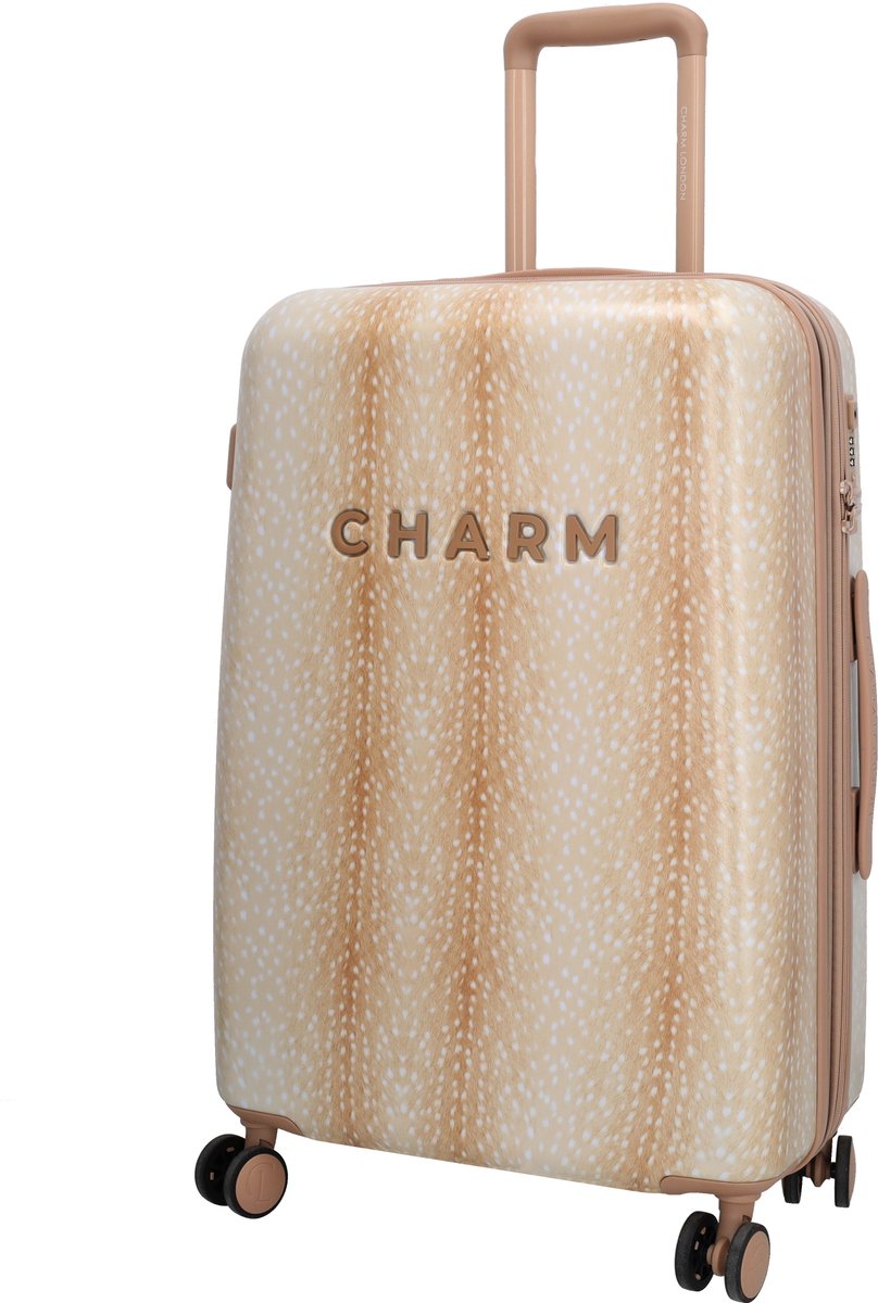 Charm London CapeTown Koffer - Middenmaat - Reiskoffer - Hardcase - Vier Zwenkwielen - TSA Slot - 24 Inch - Hert