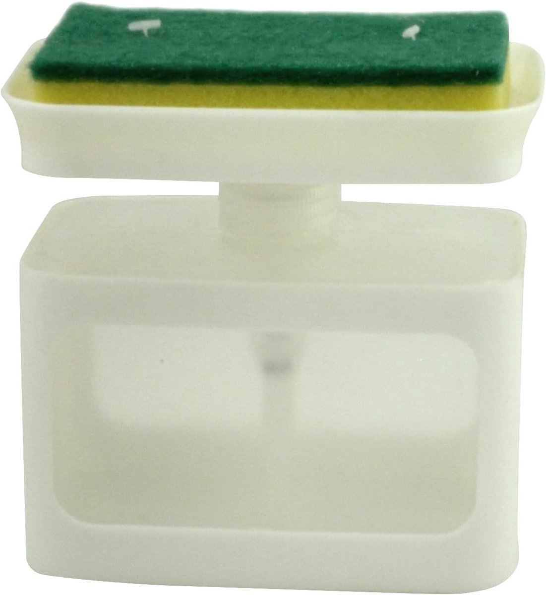 Afwasmiddel dispenser 650 ml - wit - met pomp en spons - eenvoudig doseerbaar - ShopVlot