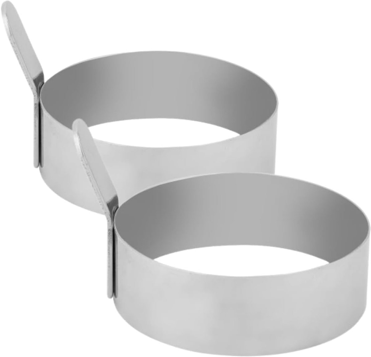 eierringen set van 2 - roestvrij staal - hoogglans gepolijst - perfect voor omeletten - ShopVlot