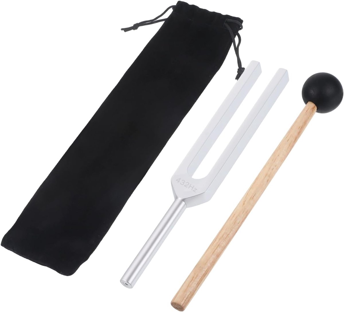Tuning fork 432 Hz - zilveren aluminiumlegering - met silicone hamer - voor frequentietherapie - ShopVlot
